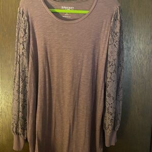 Torrid Pink Lace Sleeve Blouse Relaxed Fit